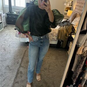 3 FOR $35 - NWOT - CECE GREEN ORGANZA TOP